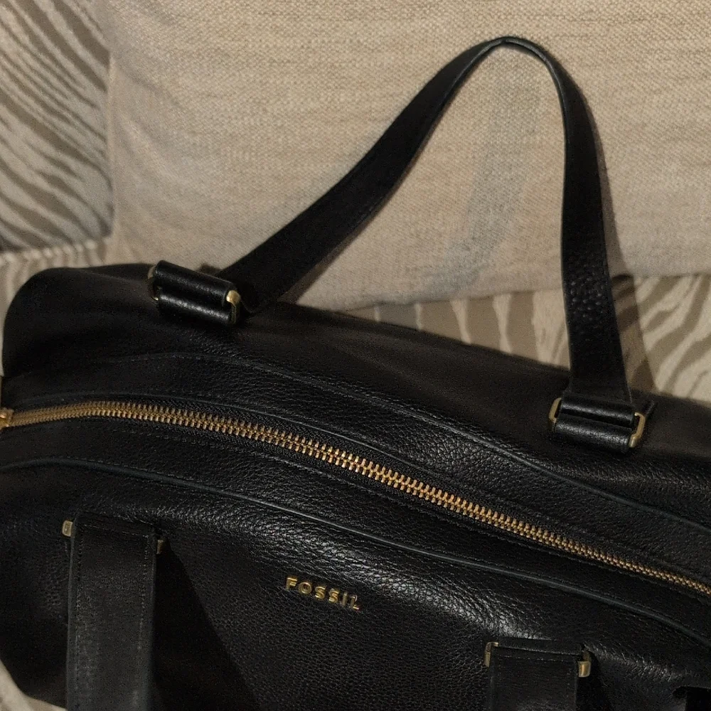 Fossil Black Leather Satchel